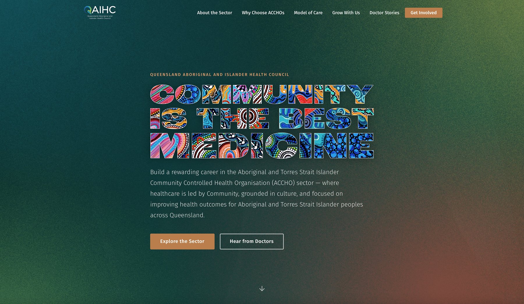 Community is the Best Medicine campaign website hero for QAIHC